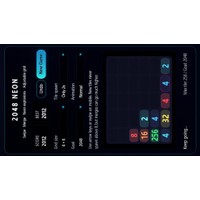 2048 Neon — Adjustable Grid, Swipe, Merg