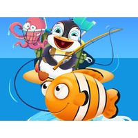 Baby Penguin Fishing