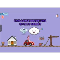 Challenge adventure of cute rabbit