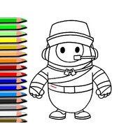 Fall Guys Halloween Coloring Bok