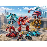 Flying Robot Transform Car Games