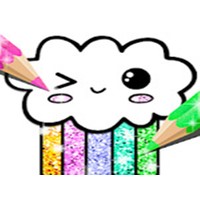 Kawaii Coloring Book Glitter - Drawing Book