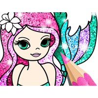 Mermaid Coloring Book Glitter